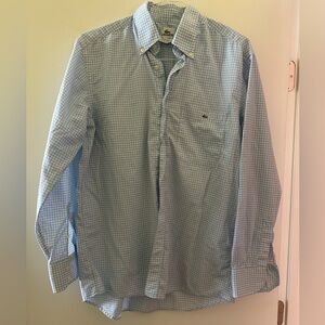 Lacoste -Vintage Men's Blue / white Checkered Shirt- size 42